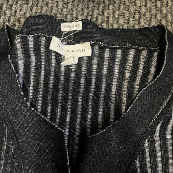 Rio & Rian black and white ribbed cardigan - Picture 1 of 2